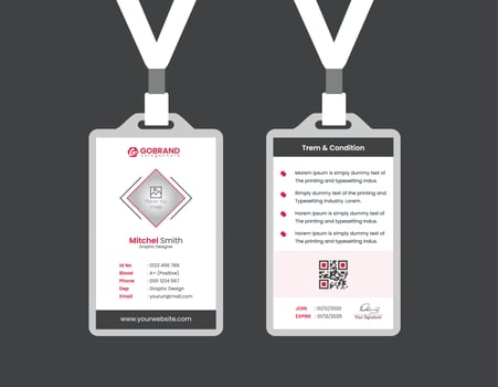 Simple Id card template design vector