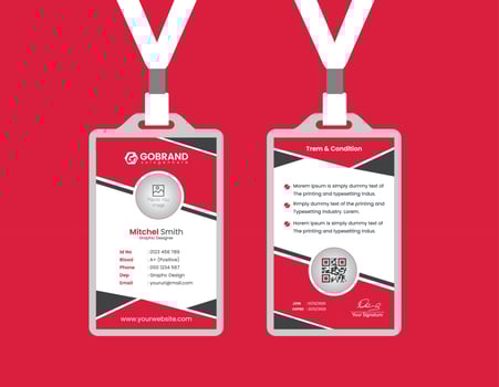 Simple Id card template design vector