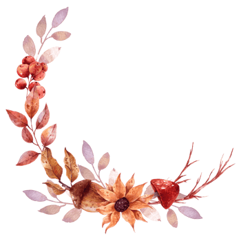 Autumn watercolor composition, Thanksgiving day png