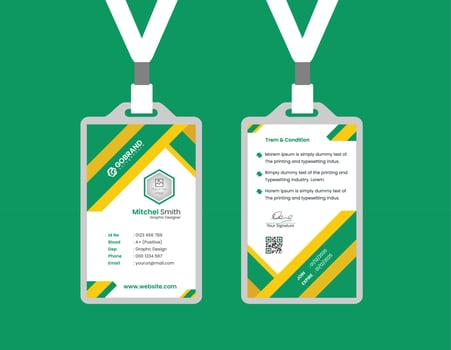 Office ID Card Template. Abstract modern geometric overlap background design. Vector illustration