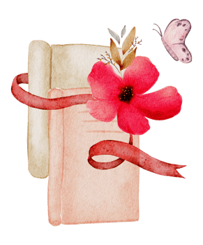 Book hand paint watercolor, Vintage element png
