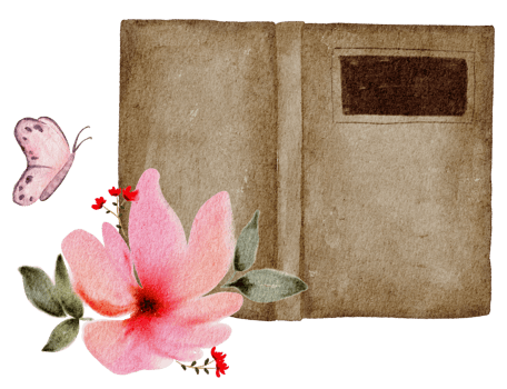 Book hand paint watercolor, Vintage element png