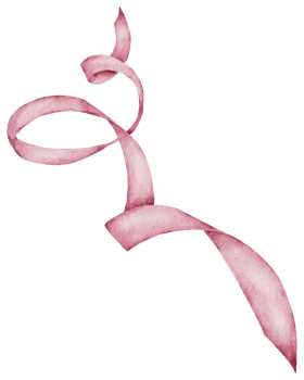 Ribbon bow ornament watercolor clipart png
