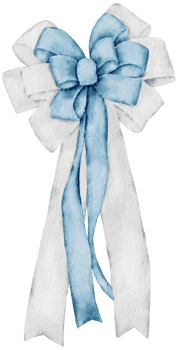 Ribbon bow ornament watercolor clipart png