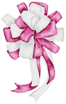 Ribbon bow ornament watercolor clipart png