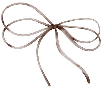 Ribbon bow ornament watercolor clipart png