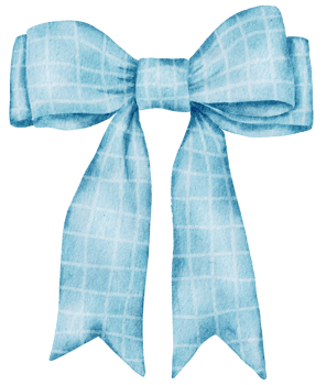 Ribbon bow ornament watercolor clipart png