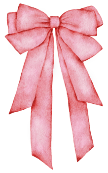 Ribbon bow ornament watercolor clipart png