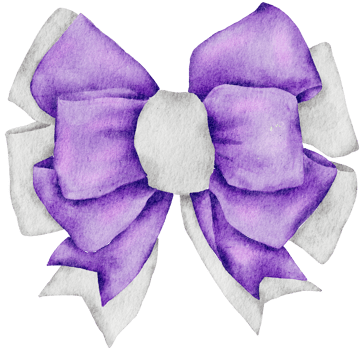Ribbon bow ornament watercolor clipart png