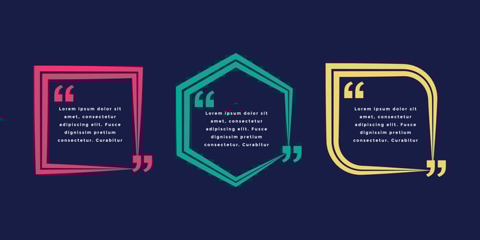 Flat quote box frame collection vector