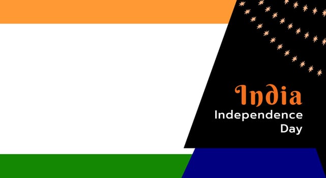 Independence day banner with shape indian flag style. background, withe space vector
