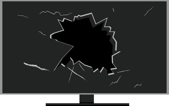 broken tv on white background vector illustration