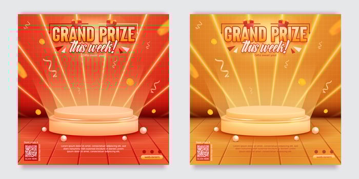 Grand prize event and invitation social media template vector
