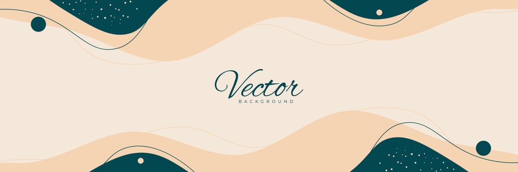 Clean Minimal long vector banner. Abstract creative hand drawn illustration summer backgrounds in minimal trendy style with copy space for text -Facebook cover, Poster, Banner