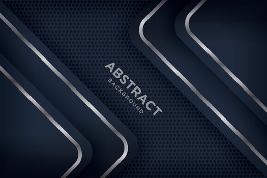 Black modern material header with diagonal silver lines. Banner for your business. Vector abstract widescreen background