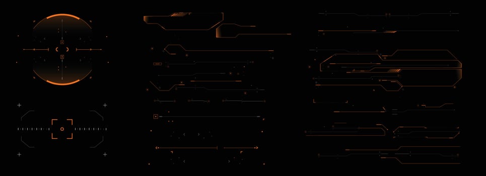 Target HUD for the game screen, Futuristic design elements. HUD focus elements vector