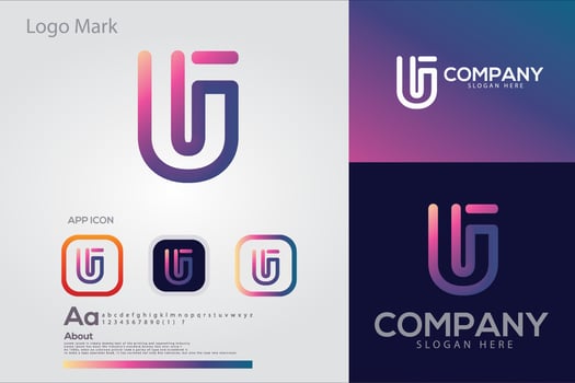 abstract letter u  logo vector