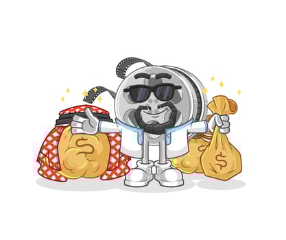 film reel cartoon vector