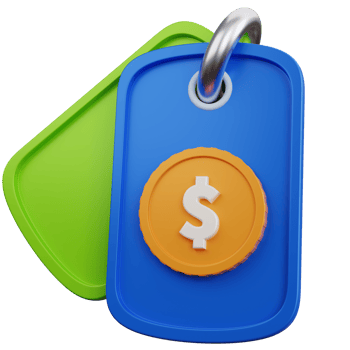 3d rendering two price tag isolated png