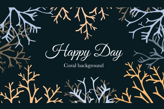 coral sea animals cartoon background vector