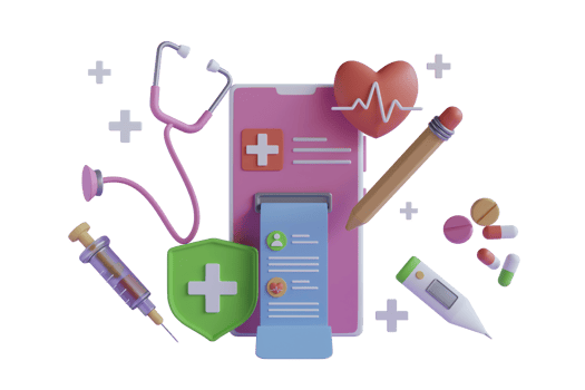 3d rendering Medical app in a smartphone. Online doctor appointment. Online consultation with doctor.Isolated Medical App. 3D Render png
