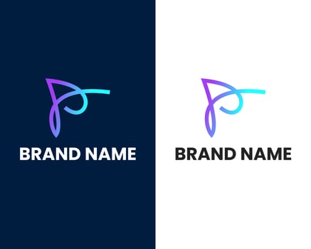 letter p mark modern logo design template vector