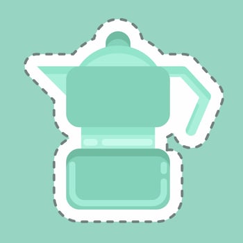 Sticker line cut Moka Pot. suitable for education symbol. simple design editable. design template vector. simple illustration vector