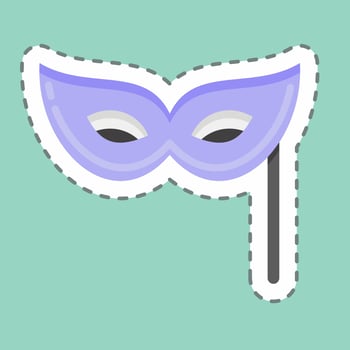 Sticker line cut Masquerade. suitable for education symbol. simple design editable. design template vector. simple illustration vector
