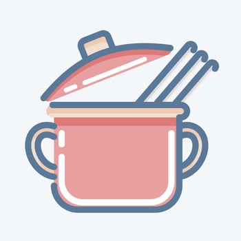 Icon Spaghetti. suitable for education symbol. doodle style. simple design editable. design template vector. simple illustration vector