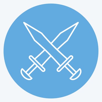 Icon Swords. suitable for education symbol. blue eyes style. simple design editable. design template vector. simple illustration vector