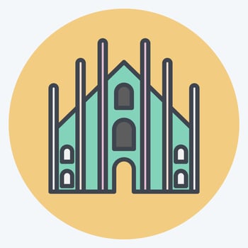 Icon Milan. suitable for education symbol. color mate style. simple design editable. design template vector. simple illustration vector