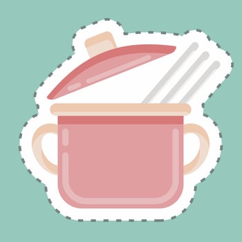 Sticker line cut Spaghetti. suitable for education symbol. simple design editable. design template vector. simple illustration vector