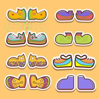 Colorful Footwear Set Vector. Stylish Shoes. Shoes icon illustration vector
