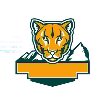 Cougar Mountain Lion Head Retro vector