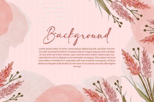 salmon watercolor flower background with watercolor texture vector