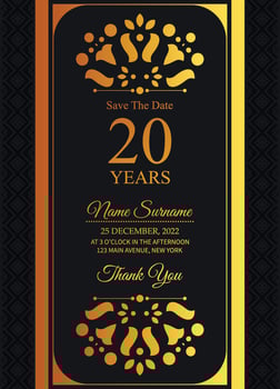 ornament pattern style elegant birthday invitation vector