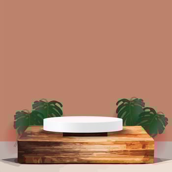 marble mock up, show cosmetic product display, Podium, stage pedestal or platform. 3d vector Abstract minimal ,scene geometric, forms, wood podium white background