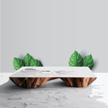 marble mock up, show cosmetic product display, Podium, stage pedestal or platform. 3d vector Abstract minimal ,scene geometric, forms, wood podium white background