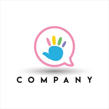 Kids Talk Logo. Children Hand Logo vector