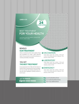 Medical a4 flyer template design vector