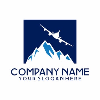 airplane illustration with scenery, suitable for travel logos, hotels, planes vector