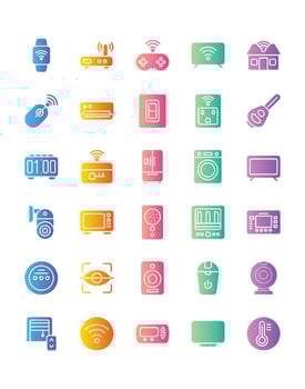 Smart home Icon Set 30 isolated on white background vector