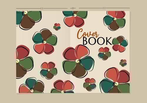 natural theme book cover template. hand drawn floral pattern designnatural theme book cover template. hand drawn floral pattern design vector