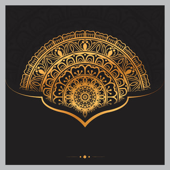 Luxury ornamental mandala design background in gold color vector