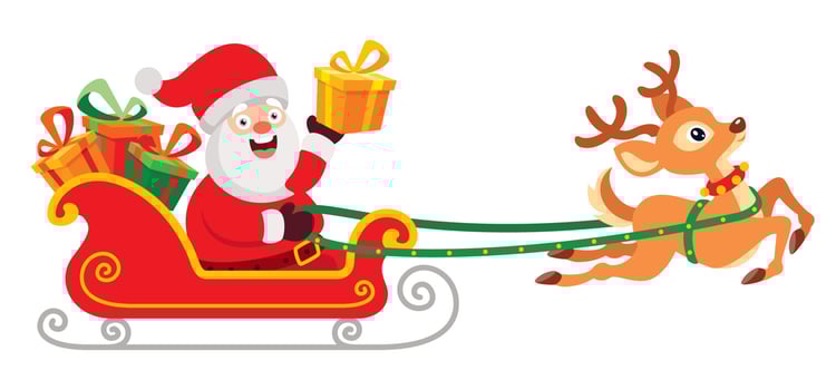 Santa Claus Riding A Sleigh vector