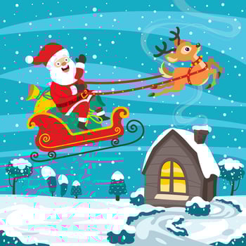 Santa Claus Riding A Sleigh vector