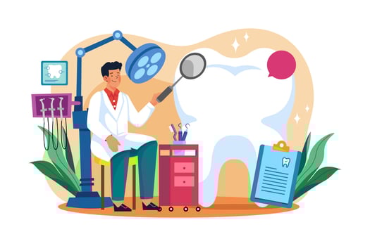 Dental office interior with dentist workplace vector