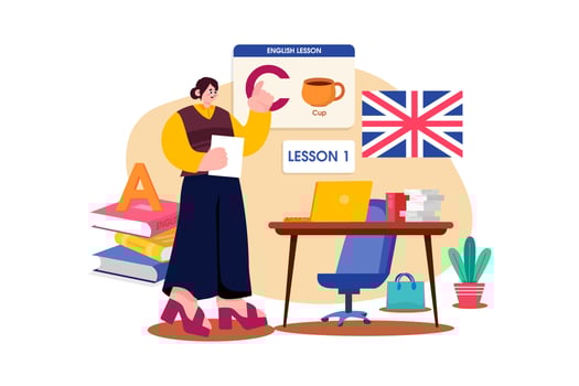 English teacher Illustration concept on white background vector