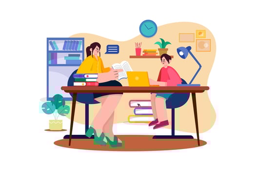 Tutor Illustration concept on white background vector