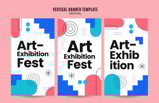 Festival Web Banner for Social Media Vertical Poster, banner, space area and background vector